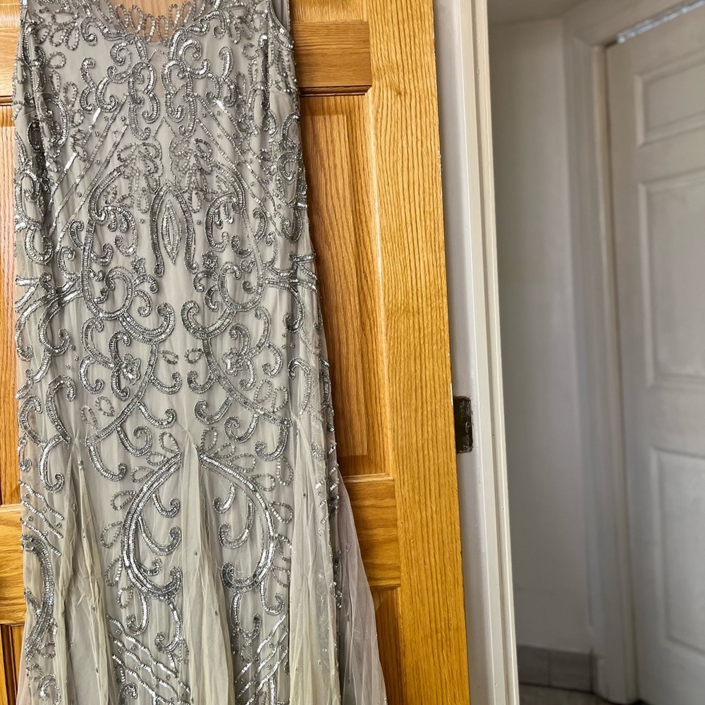 Elegant Silver Embellished Dress